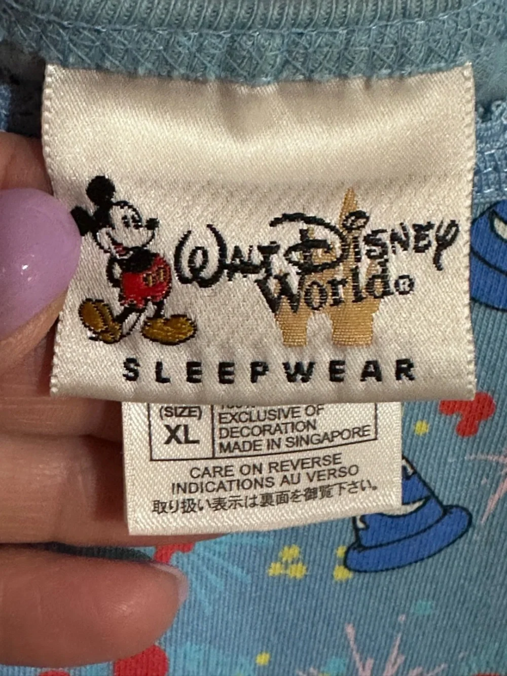 Disney Light Blue Printed Tank nightie  sz xl with Red Mickeys - Picture 4 of 9